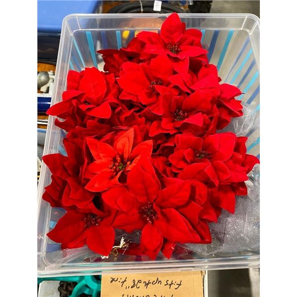 BOX LOT OF FLOWER DECORATIONS