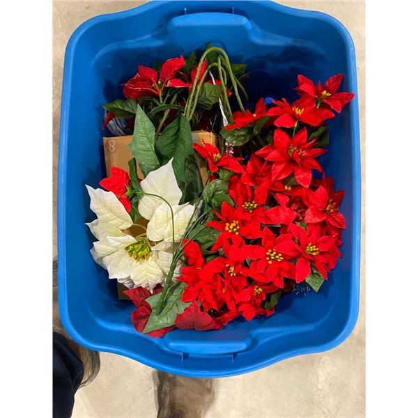 BOX LOT OF FLOWER DECORATIONS
