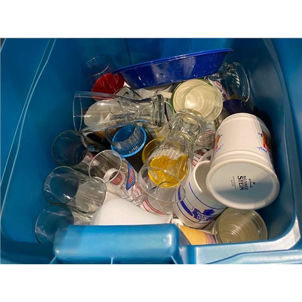 BOX LOT OF GLASS CUPS