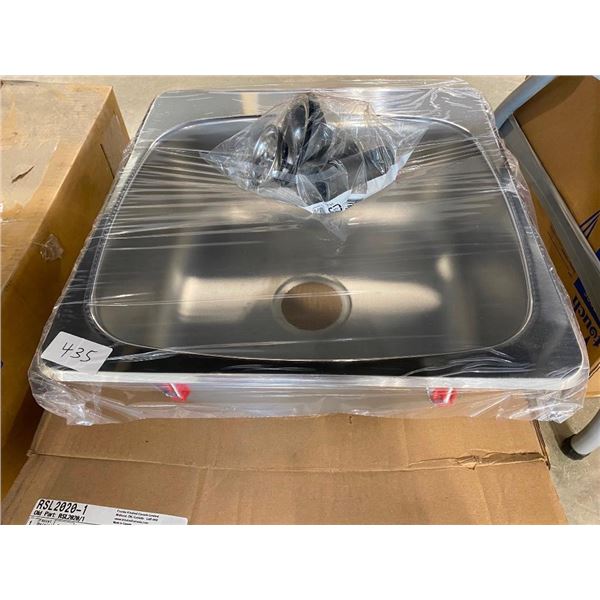 20X20IN STAINLESS SINK WITH HARDWARE