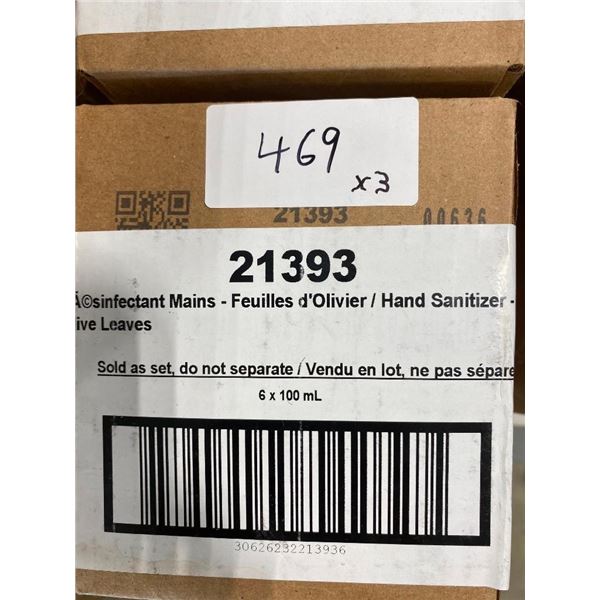 18 BOTTLES OF OLIVE LEAVES HAND SANITIZER