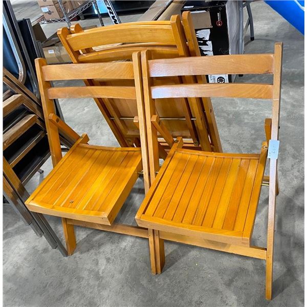 4 WOODEN FOLDING CHAIRS