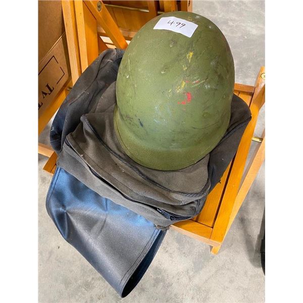 ARMY HELMET AND SATCHEL