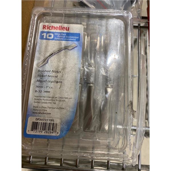 10 POLISHED NICKLE CABINET HANDLES