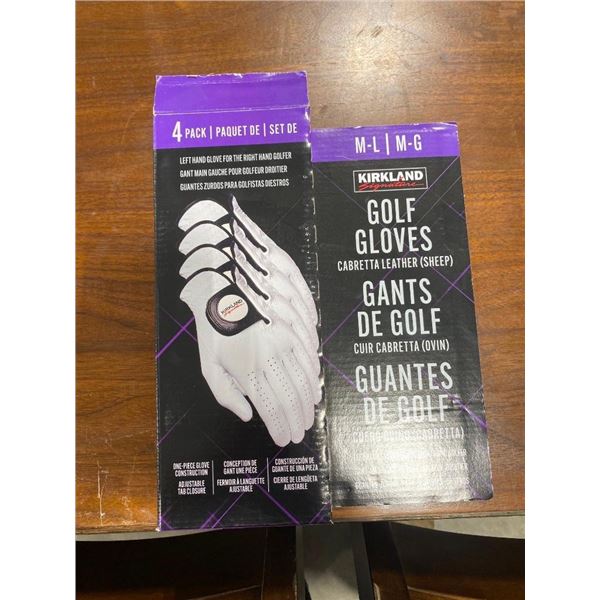 4 KIRKLAND SIZE M/L LEFT GOLF GLOVES