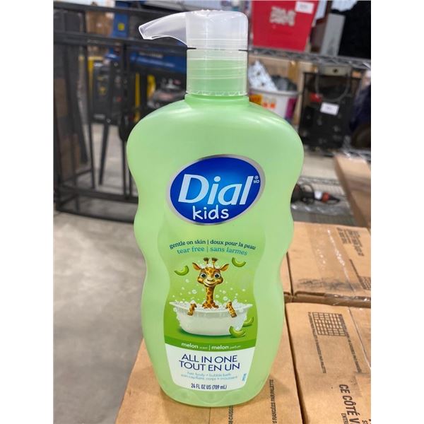 8 BOTTLES OF DIAL KIDS MELON HAIR, BODY 7 BUBBLE BATH