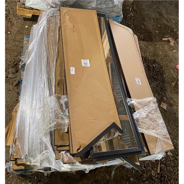 PALLET LOT OF 13.5X49IN STANDING MIRRORS - SOME DAMAGED - SOME MIGHT BE GOOD