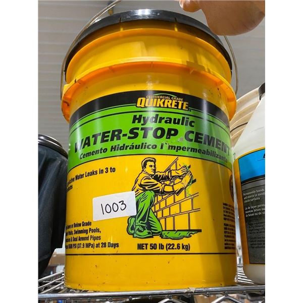 5 GALLON PAIL OF HYDRAULIC WATER-STOP CEMENT