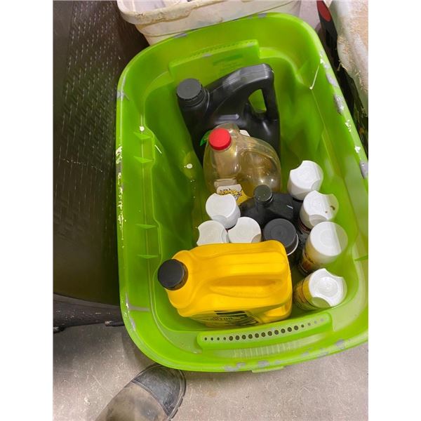 BOX LOT OF OILS AND PAINT