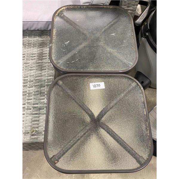 2 SMALL GLASS TABLES