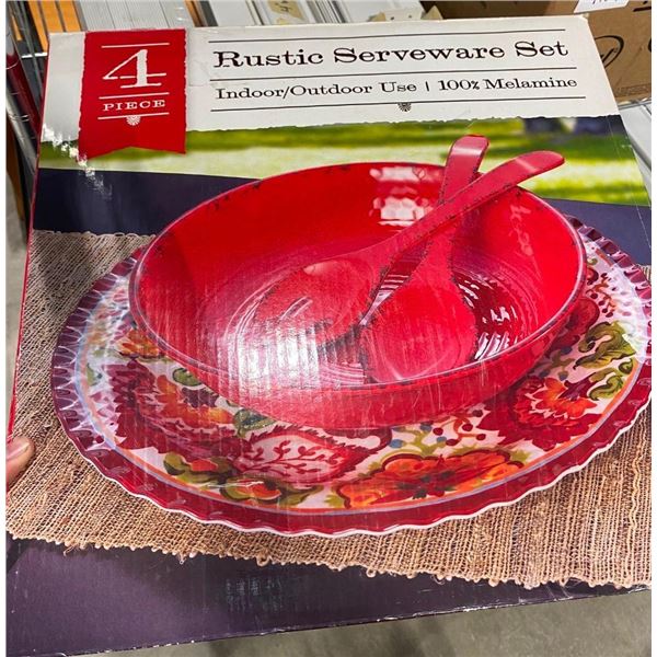 4PC RUSTIC SERVEWARE SET