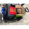 Image 1 : WAGON CART WITH ASSORTED ITEMS