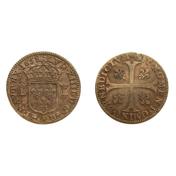 1658-A [Paris Mint] Pattern Douzain, piedfort, struck in Silver, Ciani 1976, Duplessy 1579, Gadoury