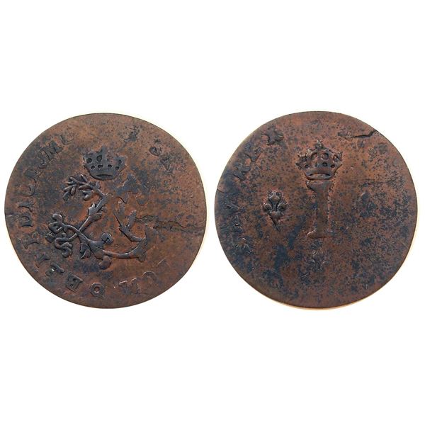 1743-Q Billon Sous Marques.  Vlack UNLISTED.  Rarity-8.