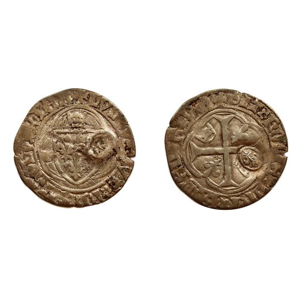 1640 countermark on a Louis XI Blanc a la Couronne, Ciani 755-6 type, Duplessy 550
