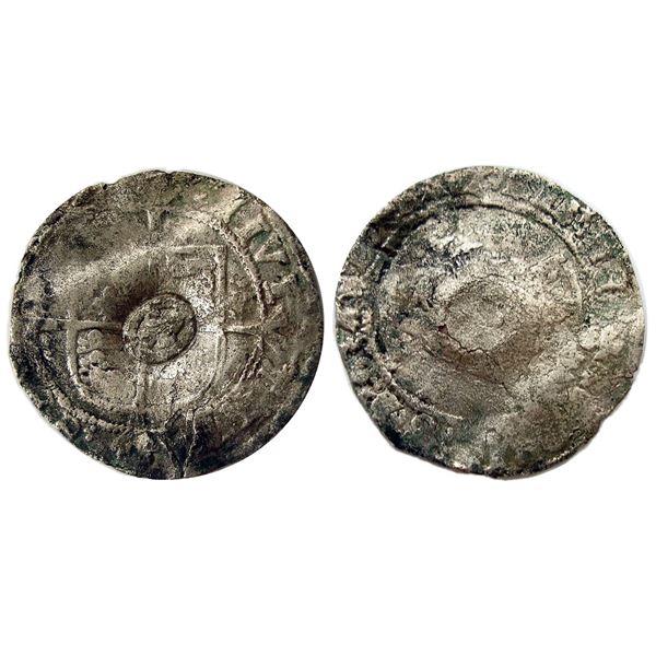 1640 countermark on a 1526-1544 “7” Mintmark [York Mint] Groat of Henry VIII of En