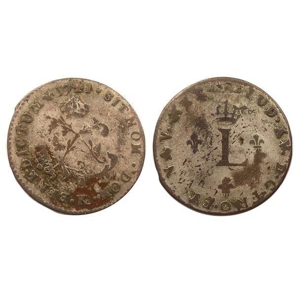 1741-K Billon Sous Marques.  Vlack UNLISTED, will be called Vlack 124a.  Rarity-8.