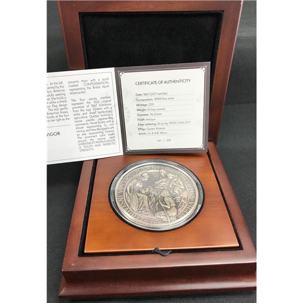 1867 Confederation Medal Re-strike - 10 oz. Pure Silver