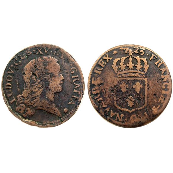 1723-Q [Perpignan Mint] John Law Sol.