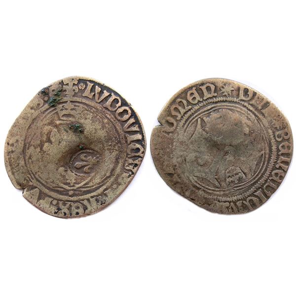 1640 countermark on a Louis XII Douzain de Provence, Ciani 931B, Duplessy 668.