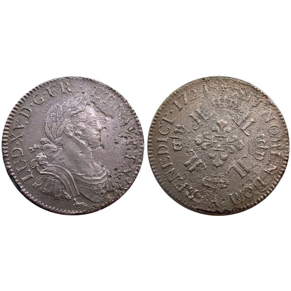 1724-A [Paris Mint] Ecu aux 8 L’s, Gadoury 320.