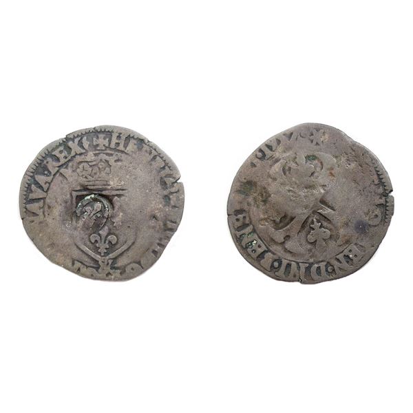 1640 countermark on a 1957-& [Limoges Mint] Henri IV Douzain aux Deux H, 2nd type.  Ciani 1563, Dupl