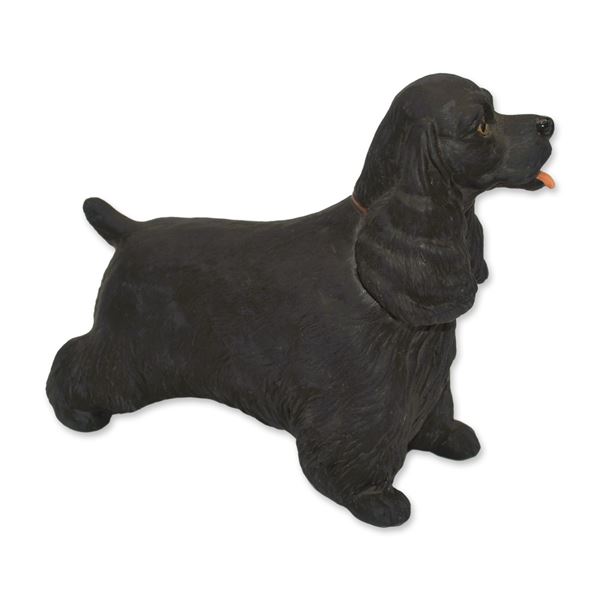 Boehm Porcelain Cocker Spaniel Dog Sculpture, Black, 1980