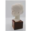 Image 3 : Cybis Porcelain Head of Young Girl Sculpture On Wood Plinth, 1968