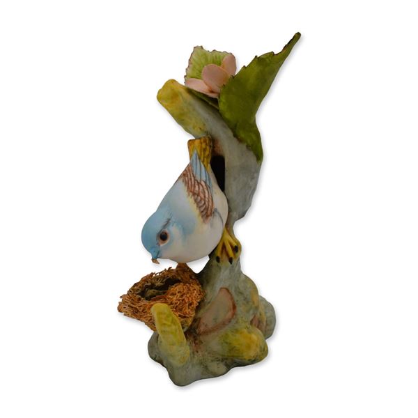 Cybis Porcelain Blue Headed Vireo "Building A Nest" Sculpture, 1960, Rare