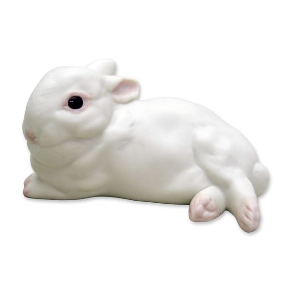 Cybis Porcelain Bunny, Jellybean, Resting Sculpture, 1983
