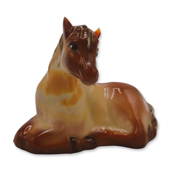 Fenton Glass Pony Sculpture, By D. Robinson, Artist Signed