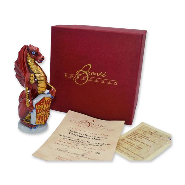 Bronte Porcelain LE The Dragon of Wales Candle Extinguisher, Diamond Jubilee of HM QE II, 1952-2012,