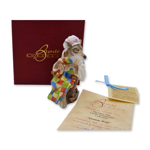 Bronte Porcelain LE Granny Wolf Candle Extinguisher, English Fine Bone China, 2013, COA W/Box