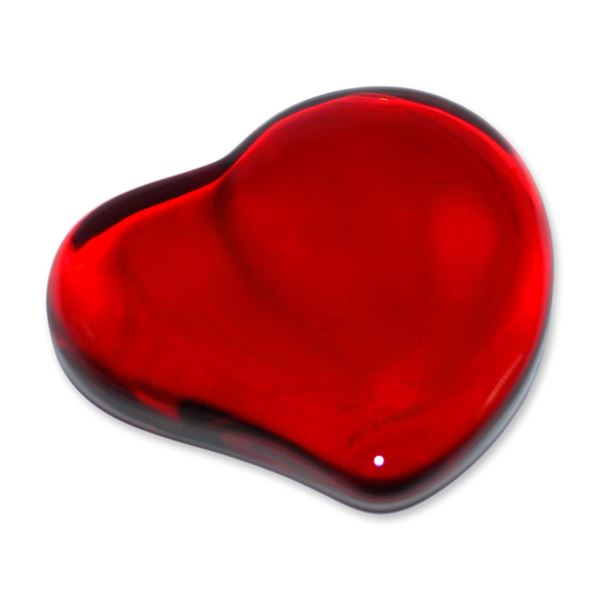 Tiffany & Company By Elsa Peretti The Red Heart Crystal Paperweight, Signed
