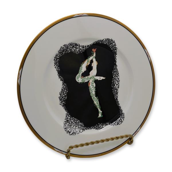 Erte  The Numerals 4 Bone China Art Deco Plate, 1988, OB