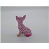 Image 3 : Herend Porcelain Figurine Chihuahua Dog, Raspberry Fishnet W/24kt Gold Applied