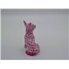 Image 4 : Herend Porcelain Figurine Chihuahua Dog, Raspberry Fishnet W/24kt Gold Applied