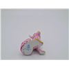 Image 6 : Herend Porcelain Figurine Chihuahua Dog, Raspberry Fishnet W/24kt Gold Applied