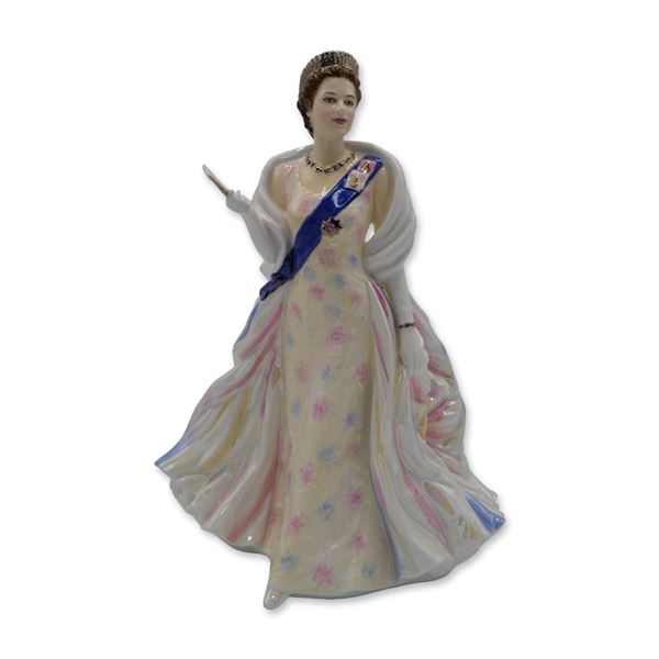 John Bromley Porcelain LE Figurine Rainbow Dress, HM Queen Elizabeth II, Diamond Jubilee