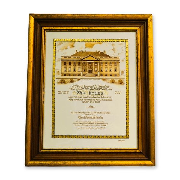 Boehm Porcelain Original Painting, The White House In 1800, W/Frame, 1986, Rare
