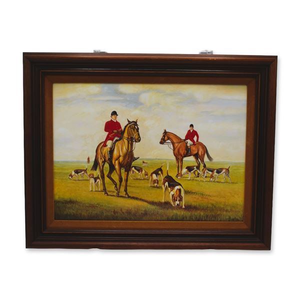 Boehm Porcelain Original Painting, On The Scent, W/ Frame, 1975, Rare