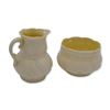 Image 1 : Belleek Porcelain Sugar And Creamer Set, Ivory/Pale Yellow, Black Mark