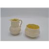 Image 2 : Belleek Porcelain Sugar And Creamer Set, Ivory/Pale Yellow, Black Mark