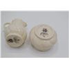 Image 3 : Belleek Porcelain Sugar And Creamer Set, Ivory/Pale Yellow, Black Mark