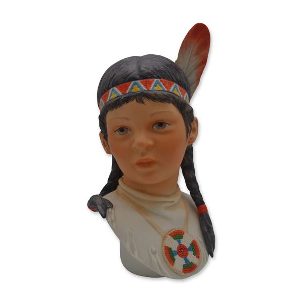 Cybis Porcelain Figurine Indian Girl Head "Running Deer," 1975