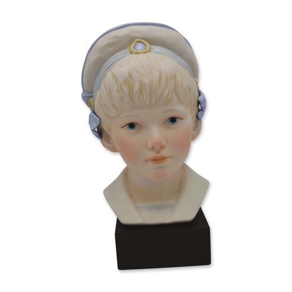 Cybis Porcelain Figurine Edward Bust On Wood Base, 1981