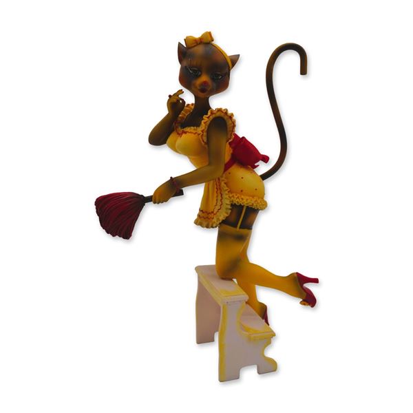 Margaret Le Van Alley Cats Figurine Naughty Nat Retro Masseuse,  LV30-FE11, OB