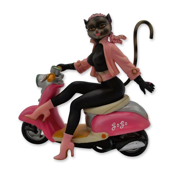 Margaret Le Van Alley Cats Figurine "Go Go On Motorcycle" Secret Agent, LV30-FE10, OB