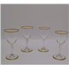 Image 4 : 4Pc Baccarat Crystal Vienne Cordials Clear W/Gold Trim, 3"H