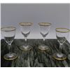 Image 5 : 4Pc Baccarat Crystal Vienne Cordials Clear W/Gold Trim, 3"H